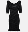 ALESSANDRA RICH EMBROIDERED MOHAIR-BLEND MINIDRESS