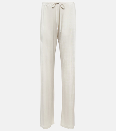 Dries Van Noten Huchas Jersey Straight Pants In White