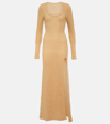 Jacquemus La Robe Dao Mohair-blend Maxi Dress In Beige