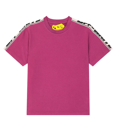 Off-white Kids' Logo Cotton Jersey T-shirt In Black