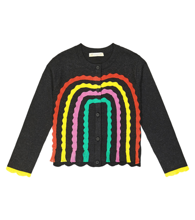 Stella Mccartney Kids Girls Black Glitter Rainbow Cardigan