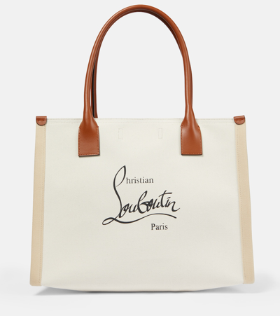 Christian Louboutin Nastroloubi Large Canvas Tote Bag In Neutrals