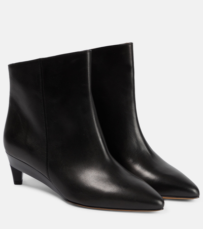 Isabel Marant Deyan Leather Ankle Boots In Black