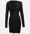 Jacquemus Colin Ribbed Knit Mini Dress With Belted Detail In Black