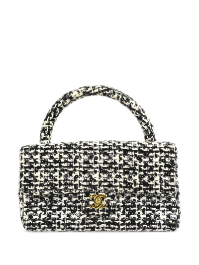 Pre-owned Chanel 1995 Tweed Classic Flap Handbag In Black