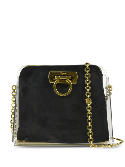 Pre-owned Ferragamo 1990-2000 Gancini Chain Shoulder Bag In Black