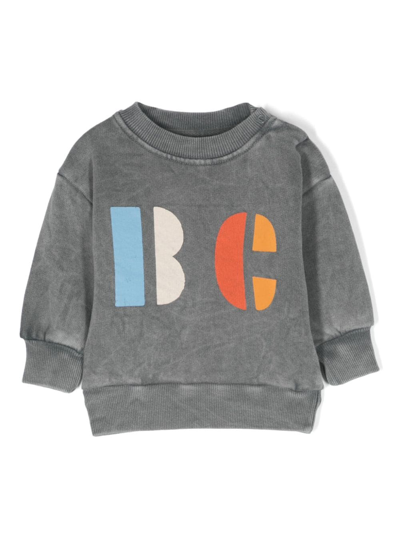 Bobo Choses Babies' Multicolor-print Distressed-effect Sweatshirt In Grigio
