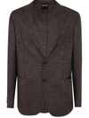 Ermenegildo Zegna Wool And Silk Blend Jacket Clothing In Brown