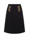 Etro Black Pencil Skirt With Foliage Embroidery In Black