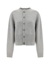 Extreme Cashmere Fine-knit Cashmere-blend Cardigan In Grey