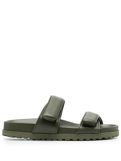 Gia Borghini X Pernille Teisbaek Perni 11 Leather Slides In Green