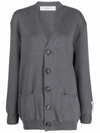 Golden Goose Logo-print Knitted Cardigan In Dark Grey Melange