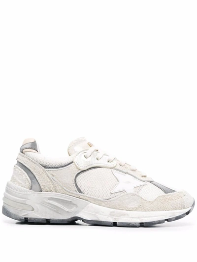 Golden Goose Panelled Leather Trainers In White