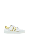 Lanvin Mesh Clay Leather Sneakers In White