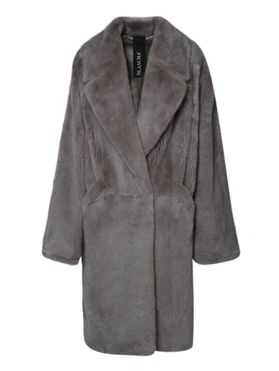 Blancha Long Gray Mink Fur In Grey