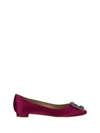 Manolo Blahnik Hangisi Flat Ballerinas In Dpnk