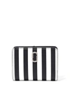Marc Jacobs The Stripe Compact Wallet In Black/white