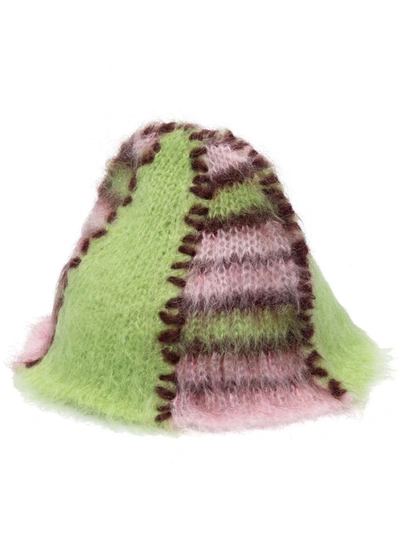 Marni Colour Block Wool Mohair Blend Knit Beanie In Multi-colored