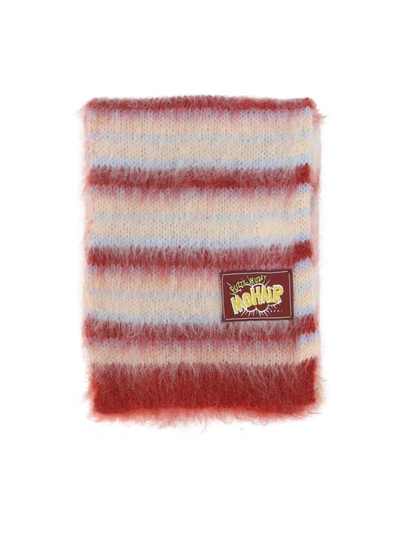 Marni Logo Patch Striped Scarf Hat In Rgw31