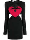 Moschino Jeans Heart-motif Cut-out Minidress In Black
