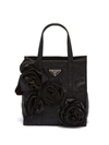 PRADA PRADA MINI FLORAL-APPLIQUÉ TOTE BAG