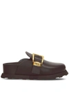 Proenza Schouler Buckle-detail Leather Clogs In 999 Black