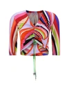 Pucci Wave-print Cropped Top In Arancio/rosa