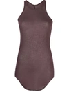 Rick Owens Ribbed-jersey Tank Mini Dress In Maethyst