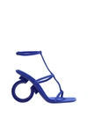 Ferragamo Elina 100mm Open-toe Sandals In Lapis Blue