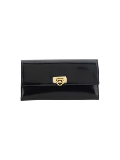 Ferragamo Continental Wallet In Nero