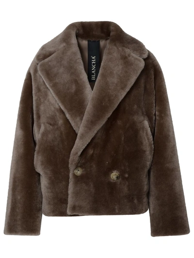 Blancha Short Brown Leather Fur Coat