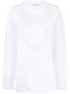 Stella Mccartney Crystal-embellished Logo Sweatshirt In Pure White