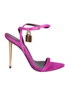 Tom Ford 105mm Lock Metallic Stiletto Sandals In Pink