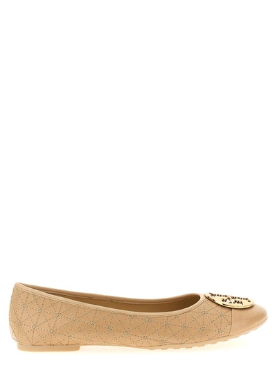 Tory Burch Claire Quilted Ballet Flats In Beige