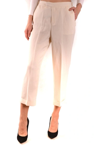 Twinset High-rise Trousers In Cream