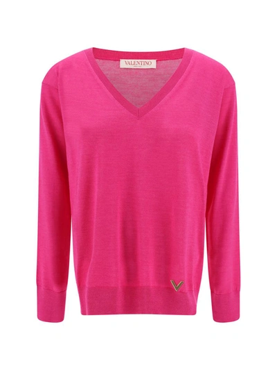 Valentino Solid Sweater In Pink