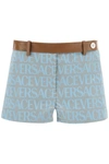 VERSACE VERSACE MONOGRAM SHORTS WITH LEATHER BAND