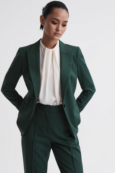 Reiss Bottle Green Jade Tailored Fit Single Breasted Suit Blazer