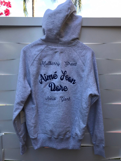 Pre-owned Aimé Leon Dore Chain Stitch Hoodie Silver Mix In Grey 