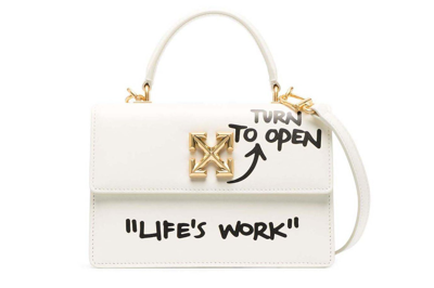Pre-owned Off-white 1.4 Jitney "life's Work" Bag White