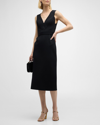 ST JOHN CUTOUT MILANO KNIT MIDI DRESS