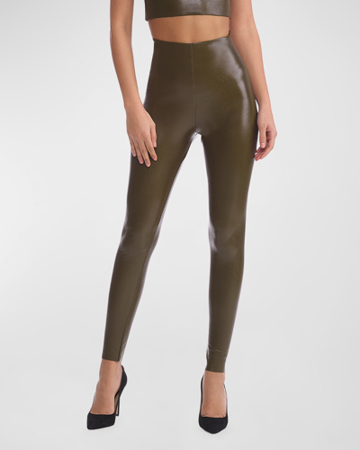 Commando Faux Stretch-leather Leggings In Cadet