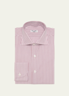 Cesare Attolini Men's Cotton Stripe Dress Shirt In 016-violet