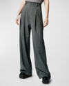 SMYTHE RELAXED PLEATED WOOL TROUSERS