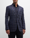 EMPORIO ARMANI MEN'S PLAID WOOL-BLEND DINNER JACKET