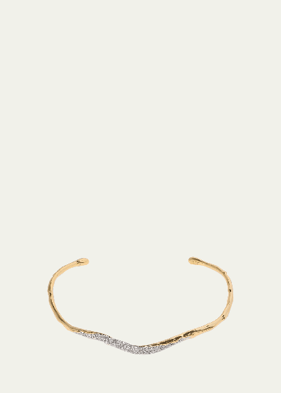 Alexis Bittar Solanales Crystal Skinny Collar Necklace In 14k Gold & Imi Rhodium