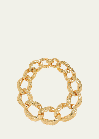 Alexis Bittar Lucite Molten Extra-large Link Necklace In Gold