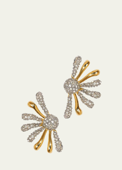 Alexis Bittar Solanales Crystal Spray Post Earrings In Gold