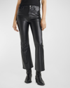 Rag & Bone Casey Coated Cropped High-rise Flared Jeans In Black