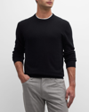 Neiman Marcus Men's Cashmere Crewneck Sweater In Black